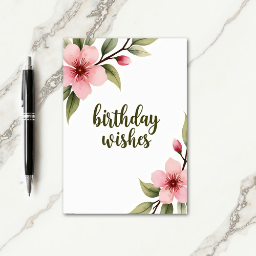 Striped Olive Script Card