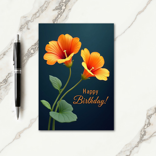Striped Orange Bloom Art Card