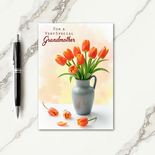 Striped Orange Blossom View Card