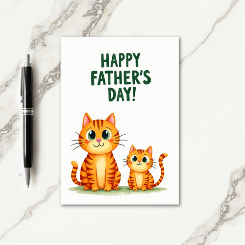 Striped Orange Fathers Day Card