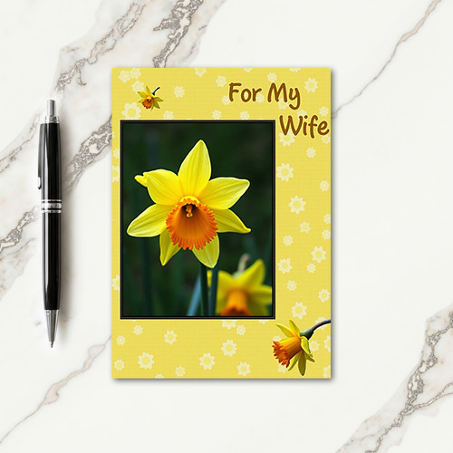 Striped Orange Yellow Bloom Card
