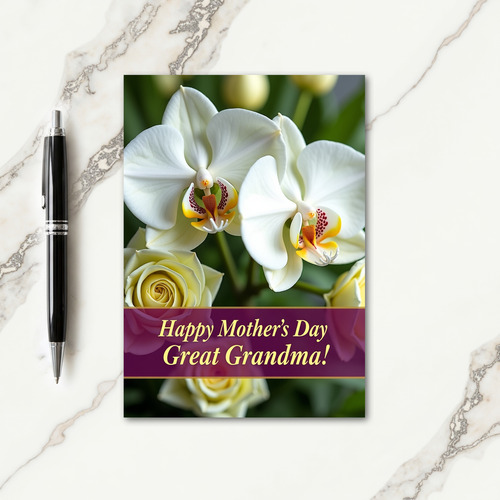 Striped Orchids Great Grandma Card