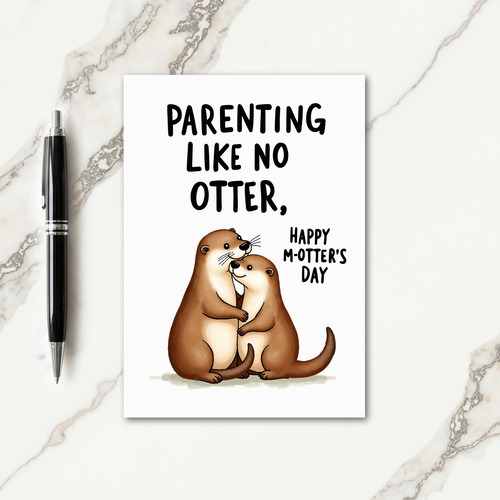 Striped Otter Parenting Card