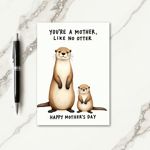 Striped Otters Mothers Day Card