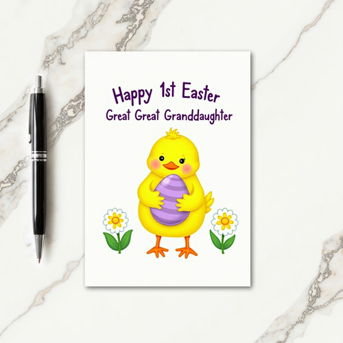 Striped Oval Happy Easter Card