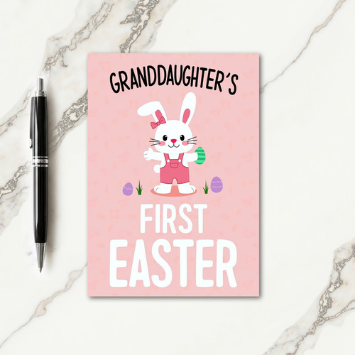 Striped Oval Rabbit Celebration Card