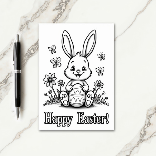 Striped Ovoid Bunny Joy Card