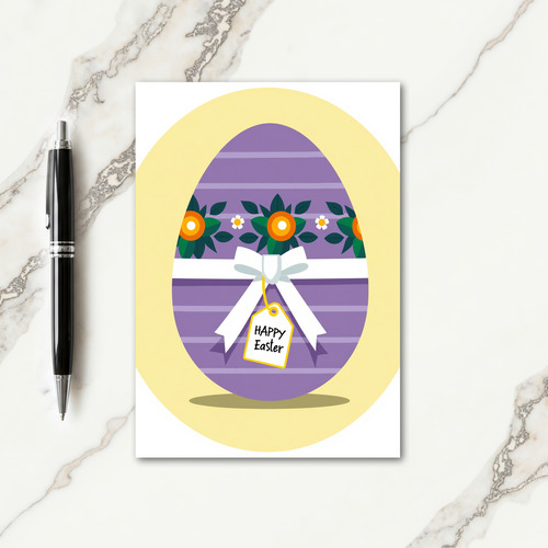 Striped Ovoid Floral Pattern Card