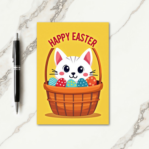 Striped Ovoids Festive Feline Card