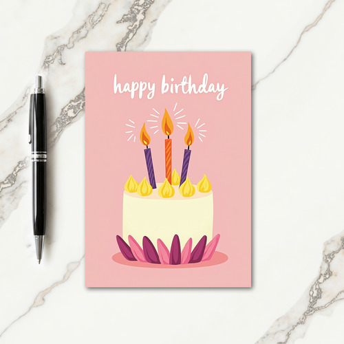Striped Party Cake Card