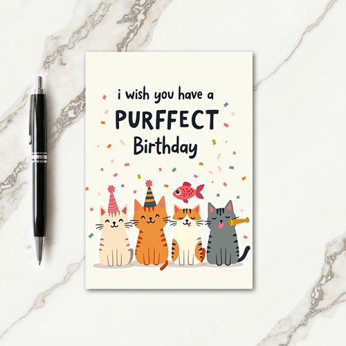 Striped Party Cats Card