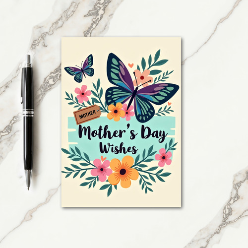 Striped Pastel Butterfly Card