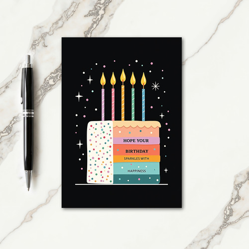 Striped Pastel Cake Card