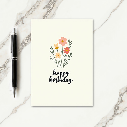 Striped Pastel Floral Card