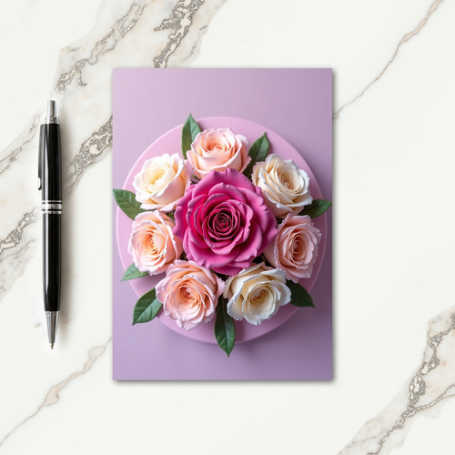 Striped Pastel Flower Bloom Card