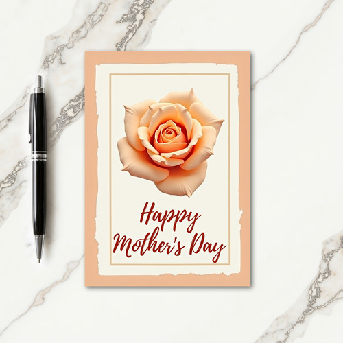Striped Peach Floral Card