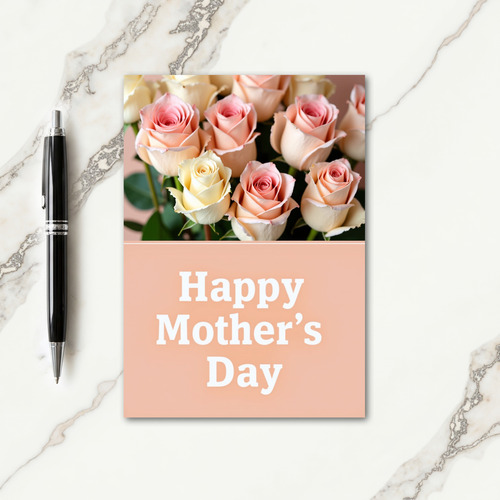 Striped Peach Romance Card