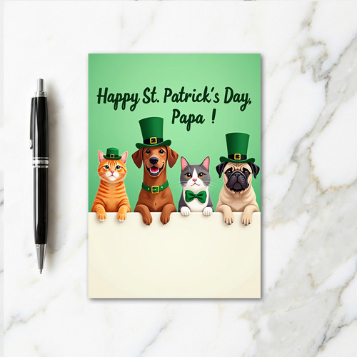Striped Pet Party Time Card