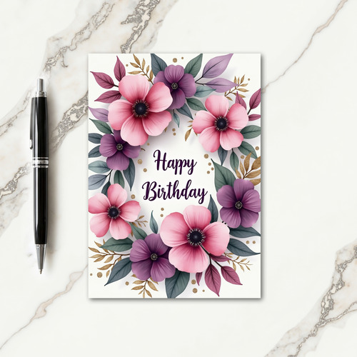 Striped Pink Bloom Card