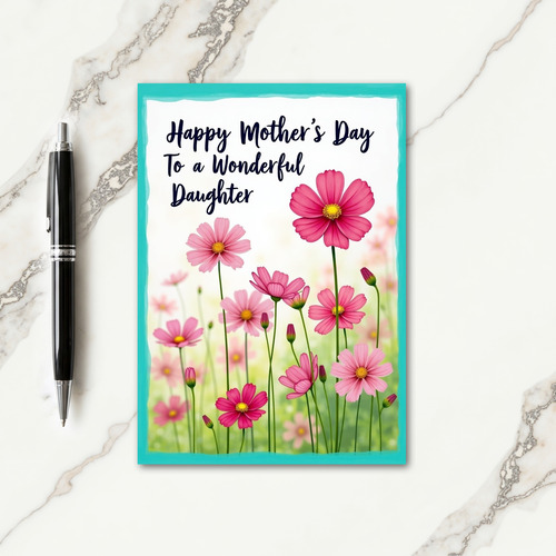 Striped Pink Blossom Celebration Card