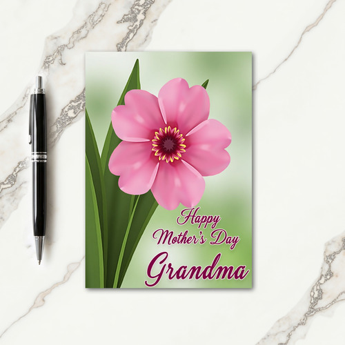 Striped Pink Blossom Message Card