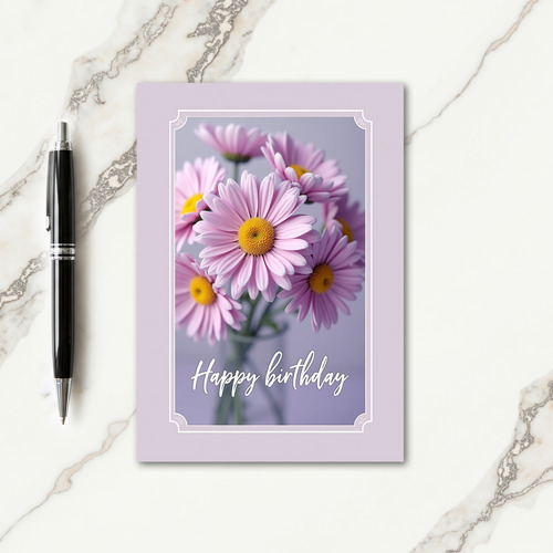 Striped Pink Daisy Love Card