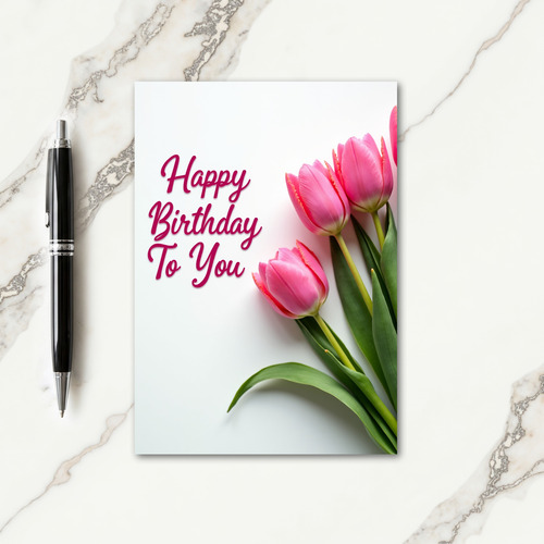 Striped Pink Floral Card