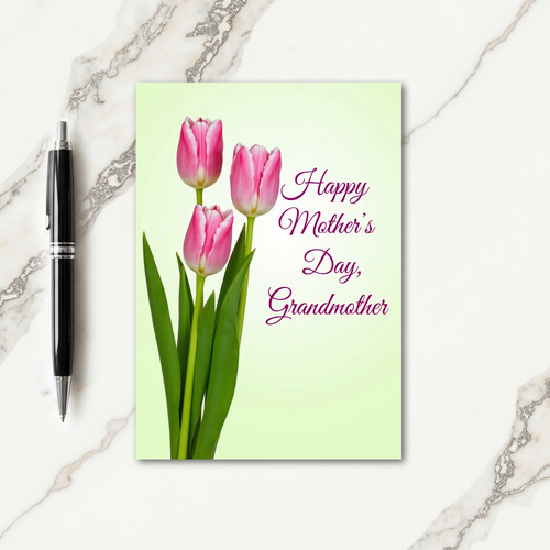 Striped Pink Floral Fancy Card