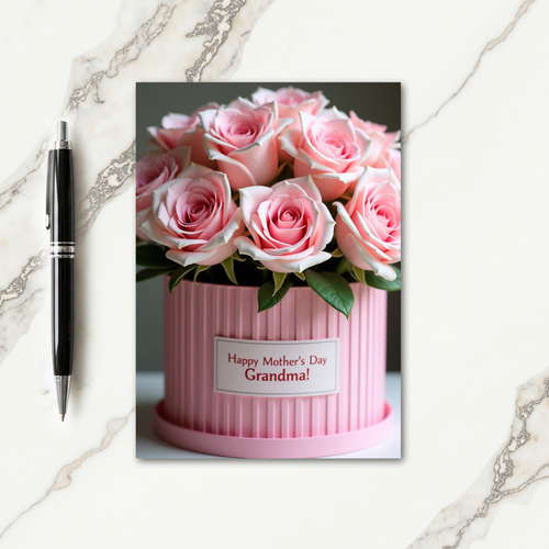 Striped Pink Flower Blossom Card