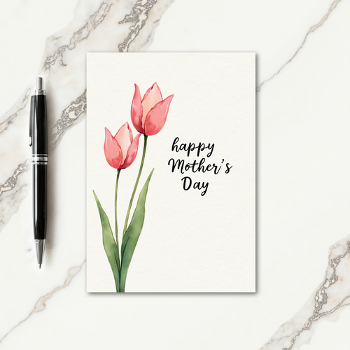 Striped Pink Flower Message Card