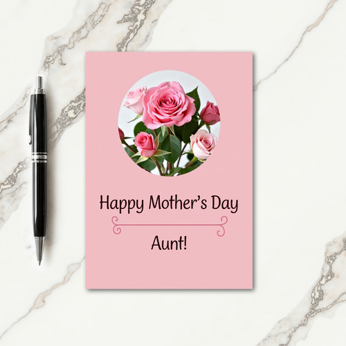 Striped Pink Rose Garden Card
