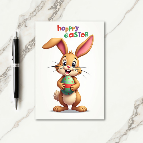 Striped Polka Dot Bunny Card