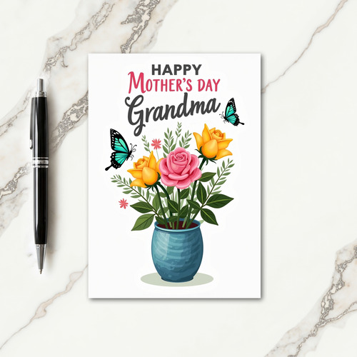 Striped Pot Mothers Day Card