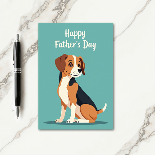 Striped Pup Happy Fathers Day Card