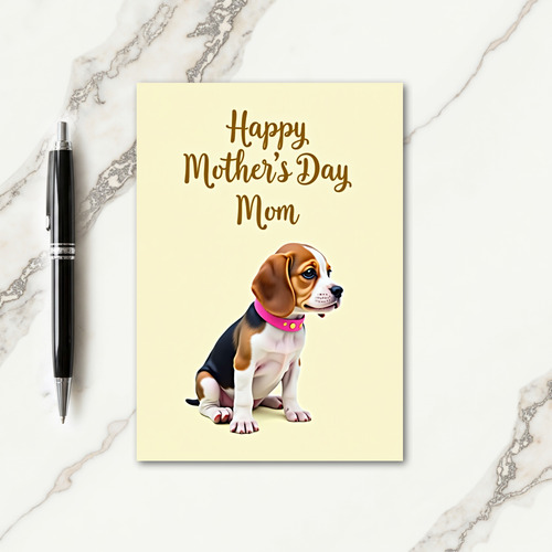 Striped Puppy Mom Card