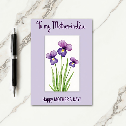 Striped Purple Blooms Greeting Card
