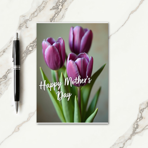 Striped Purple Blossom Card