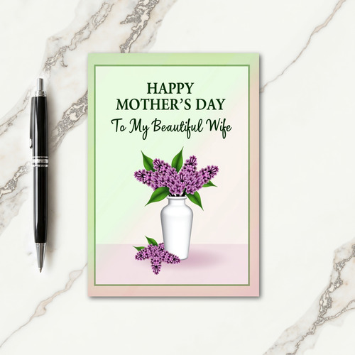 Striped Purple Blossom Greeting Card