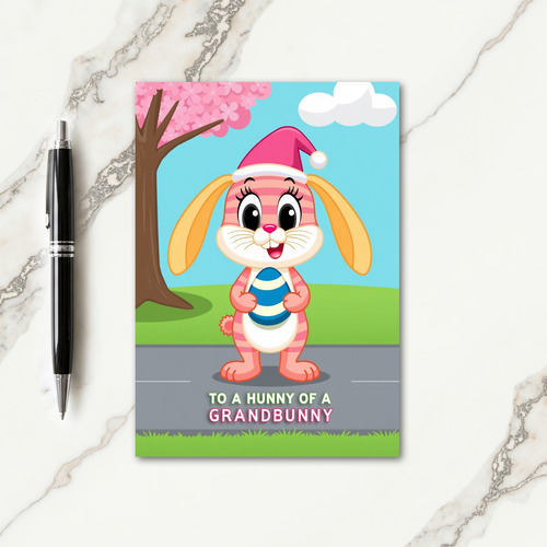 Striped Rabbit Egg Occasion Card