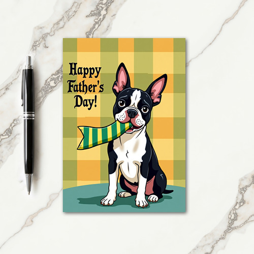 Striped Ribbon Fathers Day Card