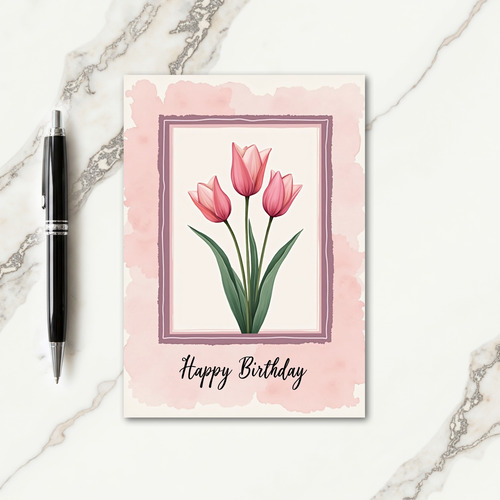 Striped Rose Bloom Art Card