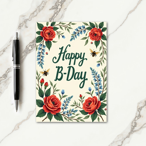 Striped Rose Blossom Card