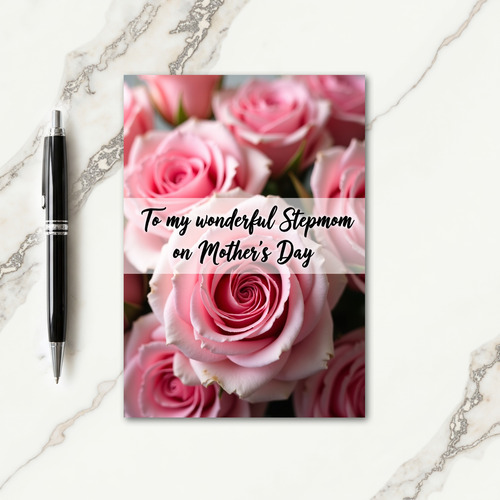 Striped Rose Blossom Greeting Card