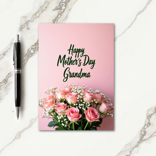 Striped Rose Bouquet Family Card