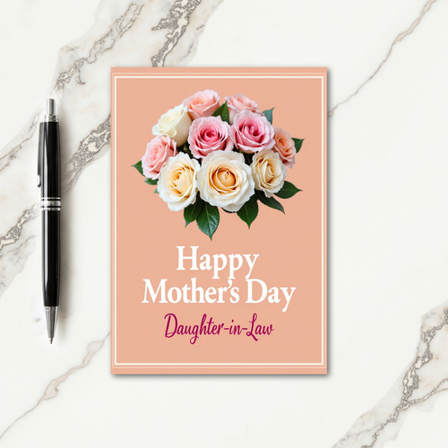 Striped Rose Bouquet Happy Card