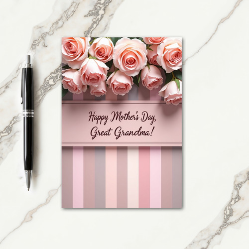 Striped Rose Celebration Card