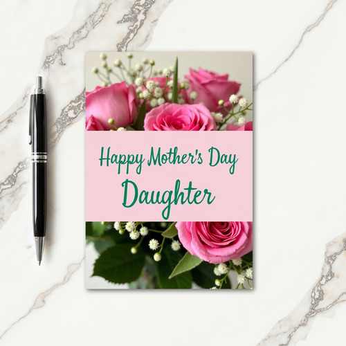 Striped Rose Daughters Day Card