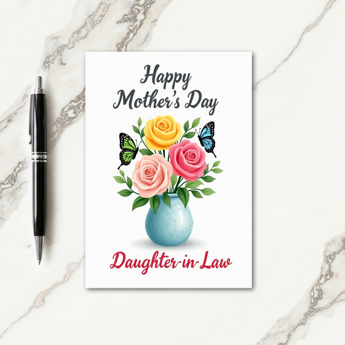 Striped Rose Daughters In Law Card