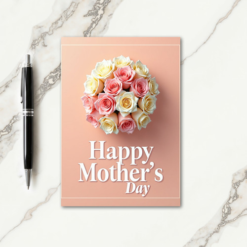 Striped Rose Elegant Mothers Card