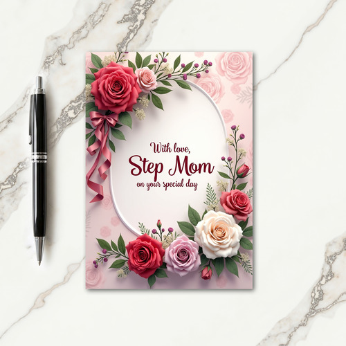 Striped Rose Garden Greeting Card